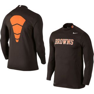 NIKE Mens Cleveland Browns Pro Combat Hyperwarm Dri FIT Long Sleeve Mock 2