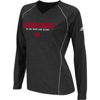 adidas Womens Nebraska Cornhuskers Long Sleeve Sideline Graphic T Shirt   Size