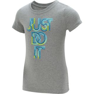 NIKE Girls Just Do It Embroidery Short Sleeve T Shirt   Size Small, Heather