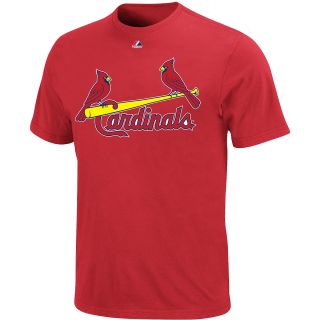 Majestic Mens St. Louis Cardinals Official Wordmark Red Tee   Size: Large, St.