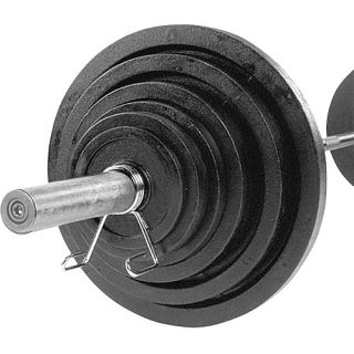 Body Solid Cast Olympic Plate 500lbs Set with Chrome Bar (OSC500S)