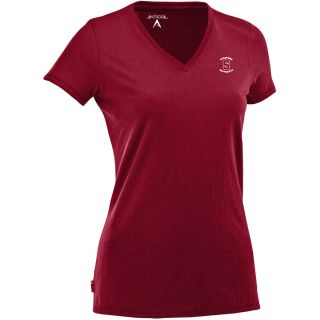 Antigua Womens Stanford Cardinals Dream 100% Cotton Washed Jersey V Neck Tee  
