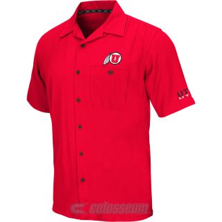 COLOSSEUM Mens Utah Utes Bermuda Button Up Camp Shirt   Size 2xl, Red