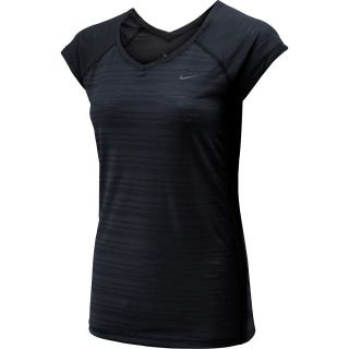 NIKE Womens Breeze Short Sleeve Running T Shirt   Size: Xl, Black/reflective