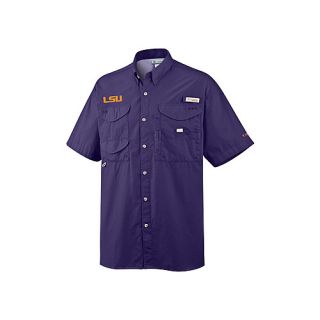 COLUMBIA Mens LSU Tigers Bonehead Short Sleeve Shirt   Size: 2xl, Purple