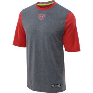 UNDER ARMOUR Mens Spine Gameday Short Sleeve Baseball Top   Size: Large, Red