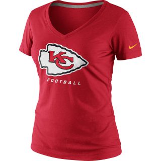 NIKE Womens Kansas City Chiefs Legend Logo V Neck T Shirt   Size: Small,