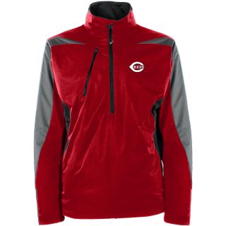 Antigua Mens Cincinnati Reds Discover Long Sleeve 1/2 Zip Pullover   Size: