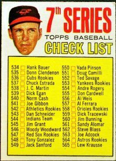 Brooks Robinson 1967 Topps Checklist Card #531 : Sports Related Trading Cards : Sports & Outdoors