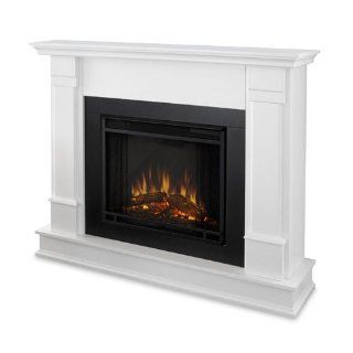 Real Flame Silverton Electric Fireplace in White Finish   Electric Stoves
