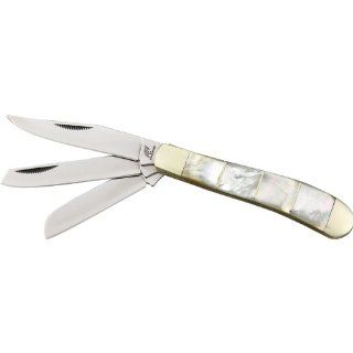 Frost Cutlery & Knives OC532MOP3 Ocoee River Trapper Pocket Knife with Mother Of Pearl Handles : Sports & Outdoors