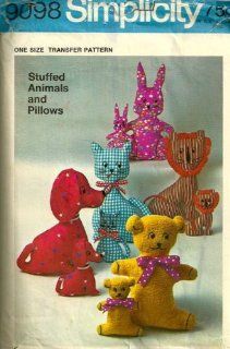 Simplicity 9098 Craft Sewing Pattern, Set of Transfers for Stuffed Animals and Pillows Vintage 1979: Everything Else