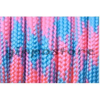 100 Feet Cotton Candy Pink/Carolina Blue 550 Paracord Mil Spec Commercial Type III 7 Strand Parachute Cord: Tactical Paracords: Industrial & Scientific