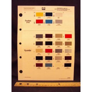 1990 90 IMPORT FORD Festiva & HYUNDAI Paint Colors Chip Page: Ford Motor Company +: Books