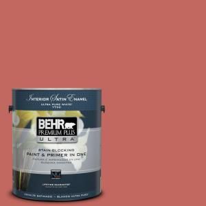 BEHR Premium Plus Ultra Home Decorators Collection 1 gal. #HDC CL 10 Tapestry Red Satin Enamel Interior Paint 775301