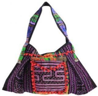 Handbags Hmong Hill tribe Embroidered Hippie Boho Hobo Shoulder Bag Tote Purse HMT552: Clothing