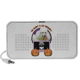 Halloween   Just a Lil Spooky   Poodle   White Mp3 Speaker