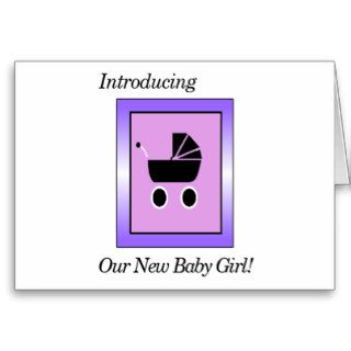 Introducing our new baby girl greeting card