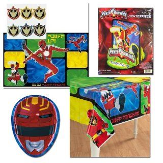Power Rangers Birthday Party supplies Pack 4 items Tablecover, Centerpiece, plates, party game: Toys & Games