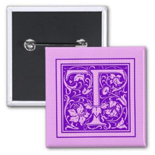 Pink & Purple Decorative Cap Letter  T