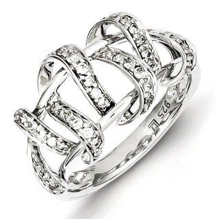 Sterling Silver Diamond Fashion Ring: Jewelry
