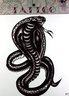 KING HORSE Large size 11.81 x 8.66" Inches Waterproof Cool Cobra new big design temporary tattoo stickers" : Body Paint Makeup : Beauty