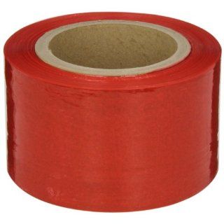 Goodwrappers PVDR0380 Linear Low Density Polyethylene Red Tint Cast Narrow Width Hand Stretch Wrap with 1 Reusable Generic Dispenser, 1000' Length x 3" Width x 80 Gauge Thick (Case of 18) Material Handling Equipment