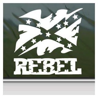 Rebel Flag White Sticker Window Vinyl Laptop White Decal  