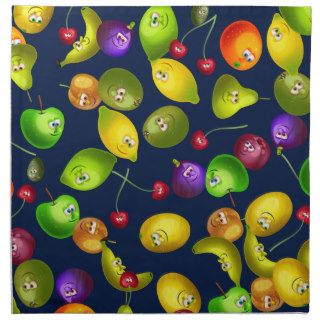 Cute Cartoon Mixed Fruit Wallpaper Design Cloth Napkins