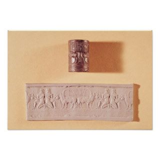 Akkadian cylinder seal and impression poster