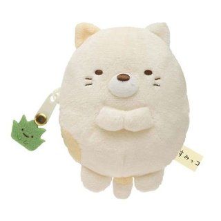 kawaii beige Sumikkogurashi cat plush pouch wallet: Toys & Games