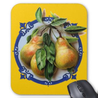 Succulent, juicy pears. A delicious mouse mat. Mousepads