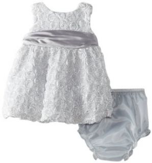 Rare Editions Baby Girls Newborn Spiral Soutach Dress: Clothing
