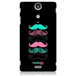 Head Case Designs Pink and Blue Moustaches Hard Back Case Cover for Sony Xperia TX LT29i: Cell Phones & Accessories