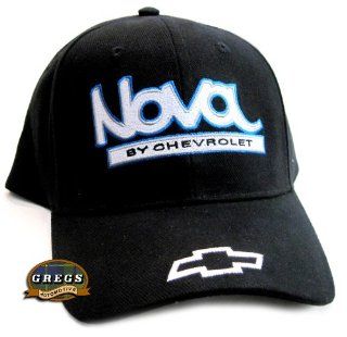 Chevy Nova Bowtie Hat Cap Black Apparel Clothing Automotive