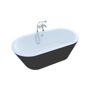 Universal Tubs Obsidian 5.8 ft. Center Drain Bathtub in White and Black HD3270VY