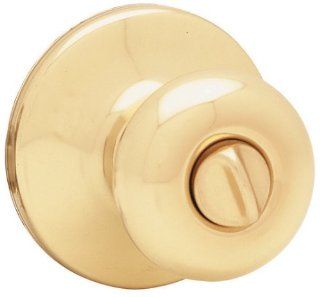 Kwikset 300V 3 CP Security Valiant Privacy Knob, Polished Brass   Doorknobs  
