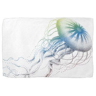 colorful jellyfish hand towel