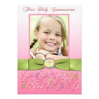 PRINTED RIBBON 1st Holy Communion Photo Invitation