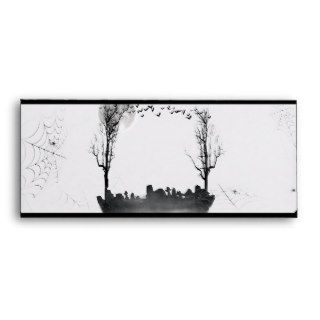 Halloween Graveyard Scene Silhouette Envelope