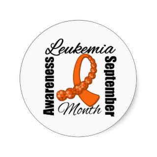 Leukemia Awareness Month Gemstone Ribbon Round Stickers