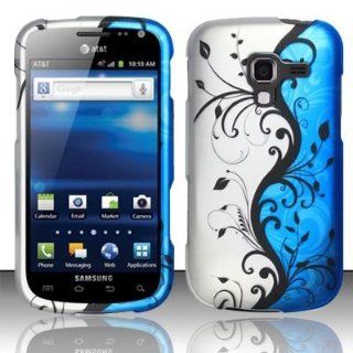 Boundle Accessory For AT&T Samsung Galaxy Exhilarate i577   Blue Vine Designer Hard Case Protector Cover + Lf Stylus Pen + Lf Screen Wiper: Cell Phones & Accessories