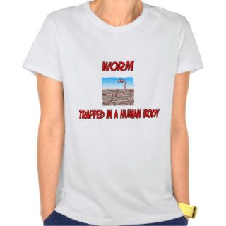 Worm trapped in a human body tshirt