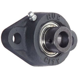 Hub City FB230URX5/8 Flange Block Mounted Bearing, 2 Bolt, Normal Duty, Relube, Eccentric Locking Collar, Narrow Inner Race, Cast Iron Housing, 5/8" Bore, 1.562" Length Through Bore, 3" Mounting Hole Spacing: Industrial & Scientific