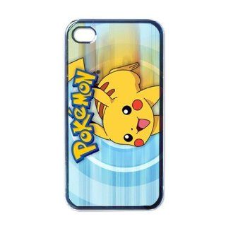 Pokemon Cute V.1 Anime Manga iPhone 4 / iPhone 4s Black Designer Shell Hard Case Cover Protector Gift Idea: Cell Phones & Accessories