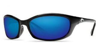 Costa Del Mar Harpoon 580 Glass Mirror Lens sunglasses Black with Blue Mirror lenses: Clothing