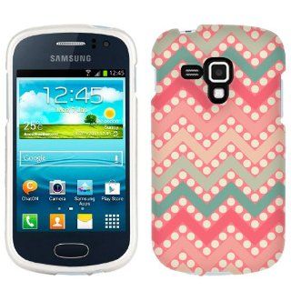 Samsung Galaxy Amp Chevron Peach Green Red on Dots Pattern Phone Case Cover Cell Phones & Accessories