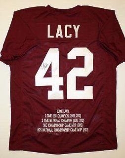 Signed Eddie Lacy Jersey   Maroon Stat   JSA Certified   Autographed College Jerseys: Sports Collectibles