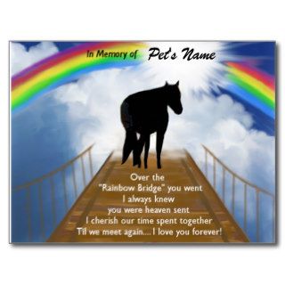 Rainbow Bridge Memorial Poem for Horses Post Card