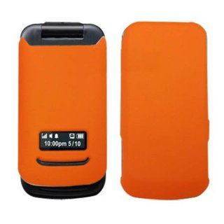 Fits Motorola I410 Hard Plastic Snap on Cover Solid Orange (Rubberized) Boost Mobile: Cell Phones & Accessories